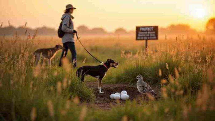 Protecting Ground-Nesting Birds: A Call for Responsible Dog Ownership, Concept art for illustrative purpose, tags: haustiere tierwelt - Monok